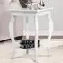 2 Shelf Curved Legs Accent End Table - White