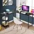 2 Shelf L-Shaped Corner Computer Desk - Black