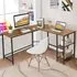 2 Shelf L-Shaped Corner Computer Desk - Brown