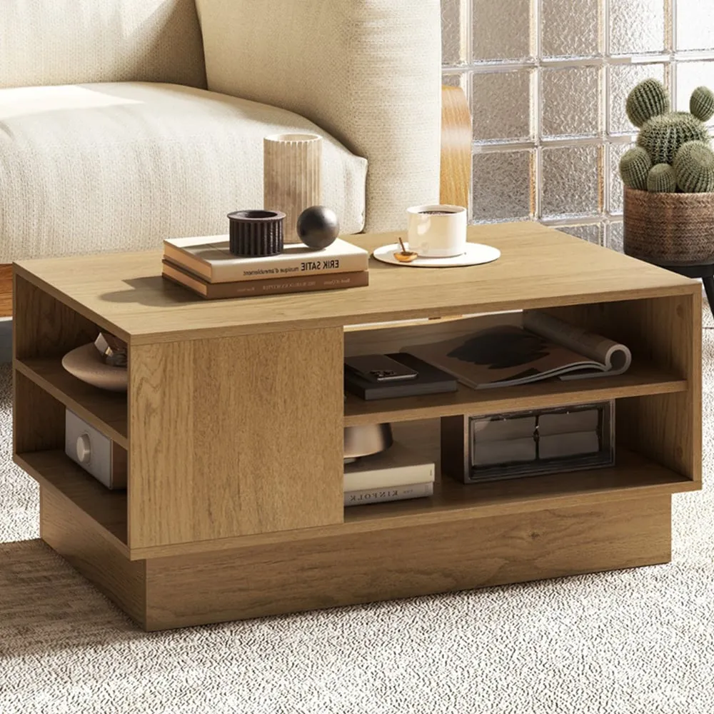 2 Shelf Rectangle Coffee Table - Natural image