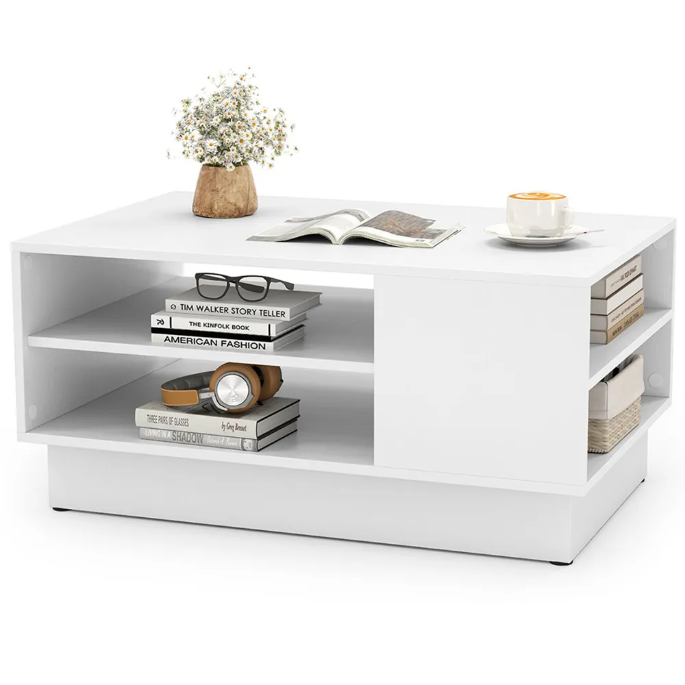 2 Shelf Rectangle Coffee Table - White