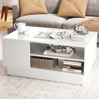 2 Shelf Rectangle Coffee Table - White