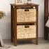 2 Shelf Side Table with Seagrass Baskets - Brown, Acacia Wood