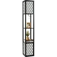 2 Shelf Storage Floor Lamp with Foot Switch - Multi