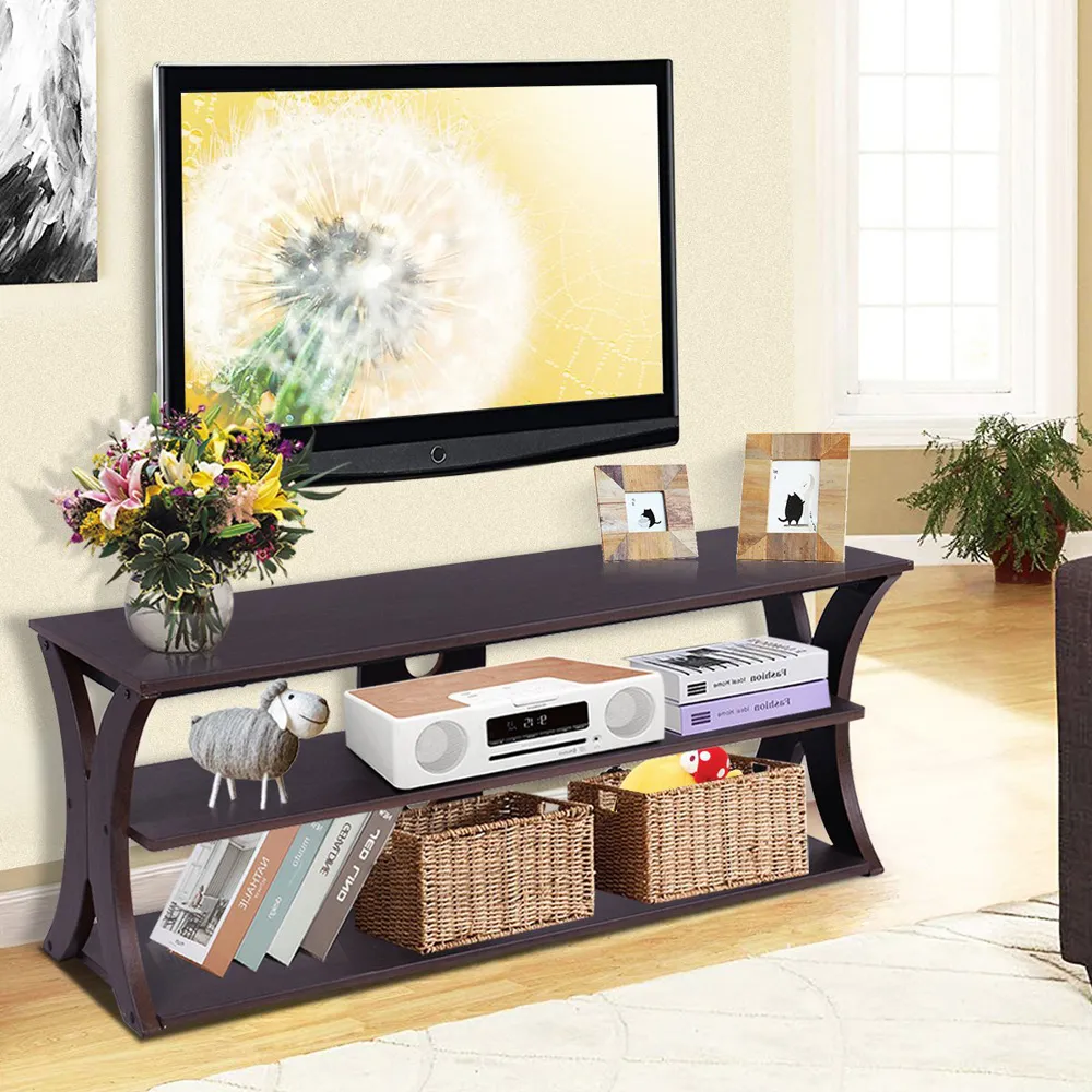 2 Shelf TV Unit - Brown