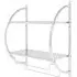 2 Shelf Wall Mounted Bathroom Unit with Towel Holder - Silver