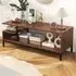 2 Shelves Industrial TV Unit - Brown, Walnut