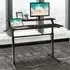 2 Tier Height Adjustable Standing Desk with Crank - Brown