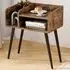 2 Tier Nightstand with Open Shelves - Rustic Brown