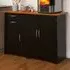 3 Door 2 Drawer Storage Cabinet - Black