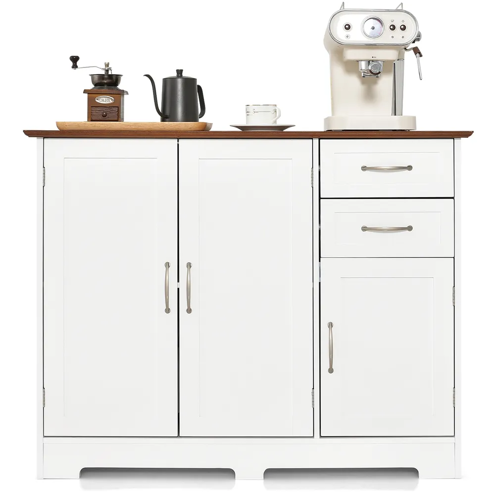 3 Door 2 Drawer Storage Cabinet - White