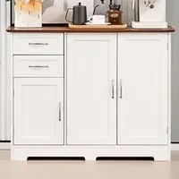 3 Door 2 Drawer Storage Cabinet - White