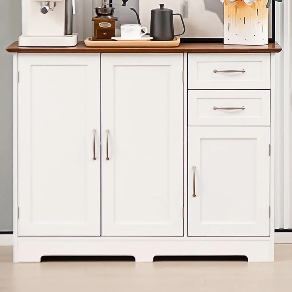 3 Door 2 Drawer Storage Cabinet - White