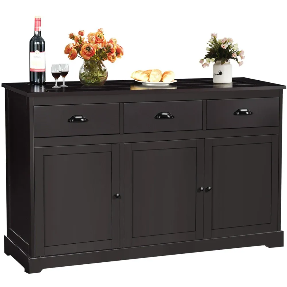 3 Door 3 Drawer Buffet Sideboard - Brown