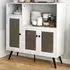 3 Door Kitchen Storage Cabinet with Shelves - White, MDF