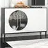 3 Door Sideboard with Glass Doors - Black and White