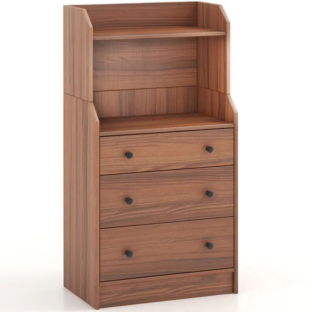 3 Drawer 2 Shelf Chest of Drawers - Brown