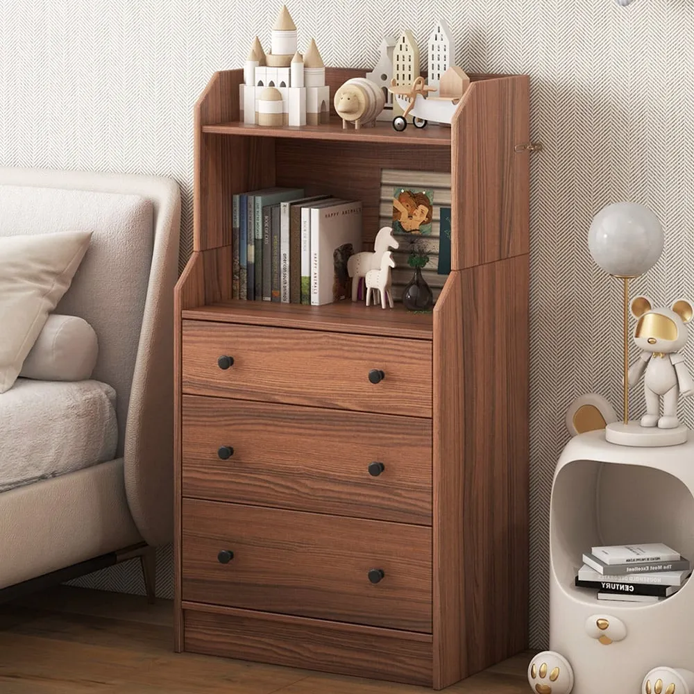 3 Drawer 2 Shelf Chest of Drawers - Brown image