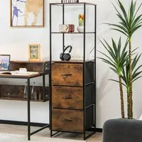 3 Drawer 2 Shelf Storage Unit - Rustic Brown