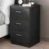 3 Drawer Bedside Table - Black