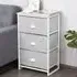 3 Drawer Bedside Table - White