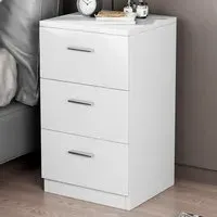 3 Drawer Bedside Table - White