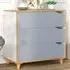3 Drawer Chest Dresser with Embedded Handle - Grey