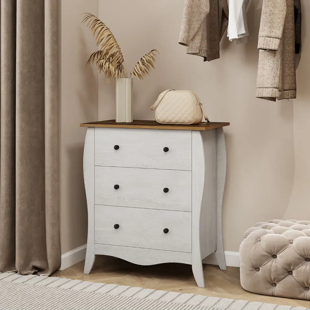 3 Drawer Chest of Drawers with Anti Tipping Kit - Grey