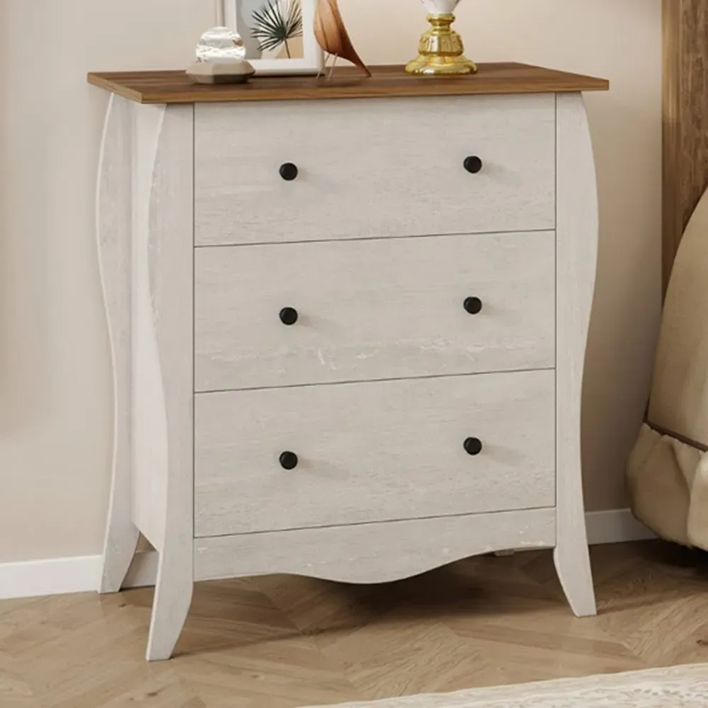 3 Drawer Chest of Drawers with Anti Tipping Kit - Grey