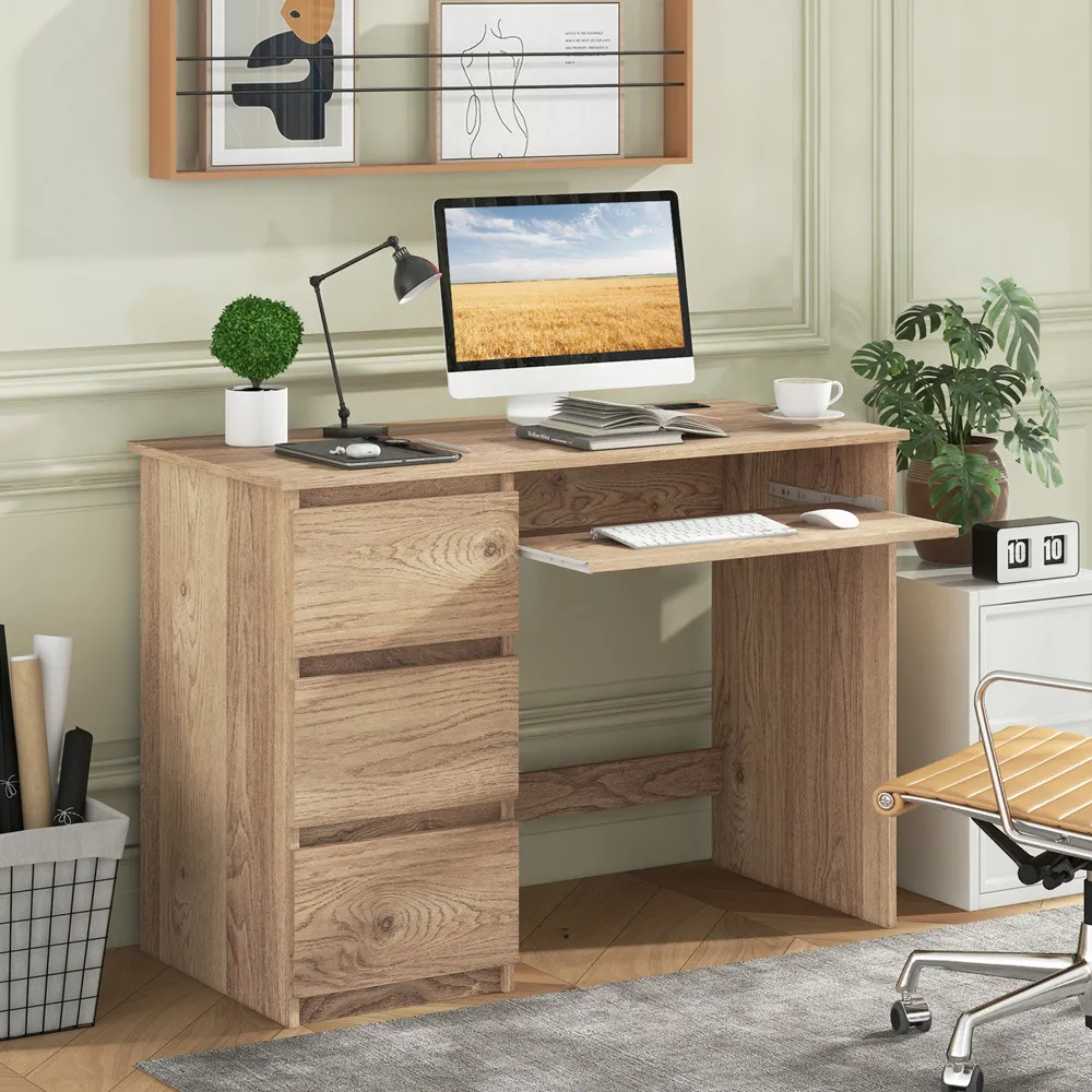 3 Drawer Computer Desk with Power Outlet