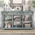 3 Drawer Console Table with Open Shelf - Blue