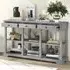 3 Drawer Console Table with Open Shelf - Grey