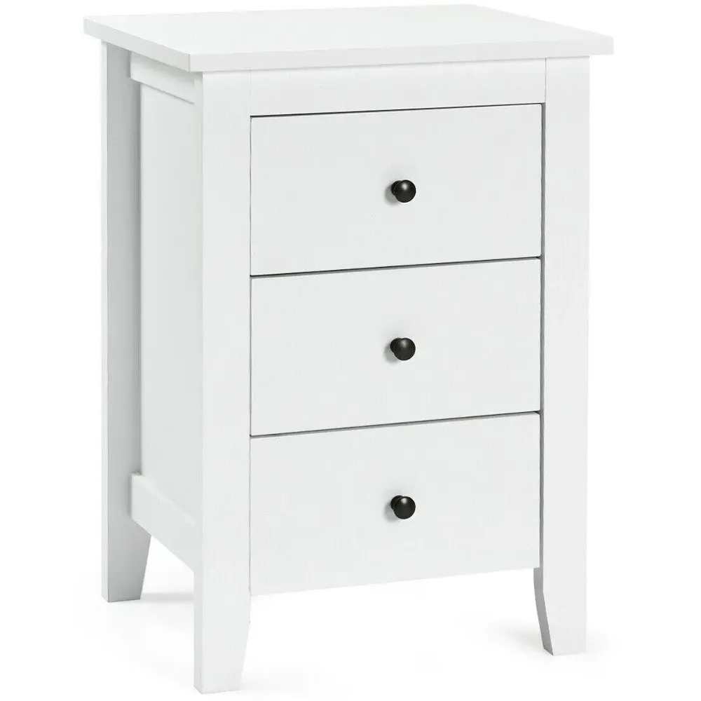3 Drawer Nightstand - White