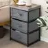 3 Drawer Nightstand with Removable Lid - Grey, Fabric