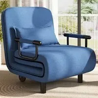 3-in-1 Convertible Sofa Bed with Wheels - Blue