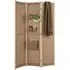 3 Panel Room Divider with Storage Bags - Natural