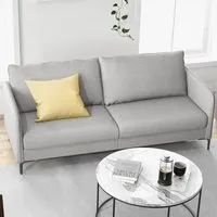 3-Seater Loveseat Sofa - Grey, Linen