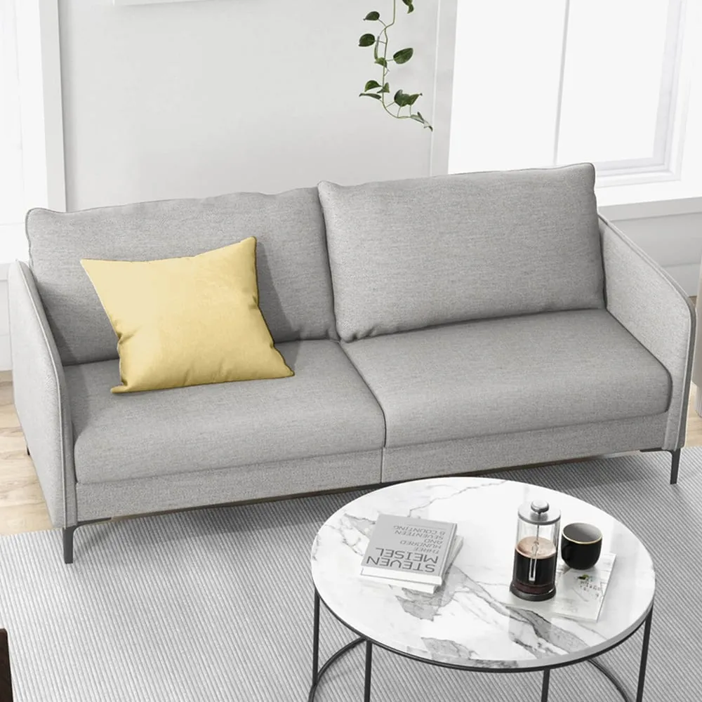 3-Seater Loveseat Sofa - Grey, Linen