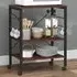 3 Shelf Coffee Storage Trolley with Removable Hooks - Brown