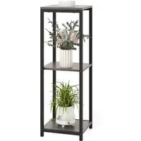 3-Shelf Corner Plant Stand - Grey, Metal