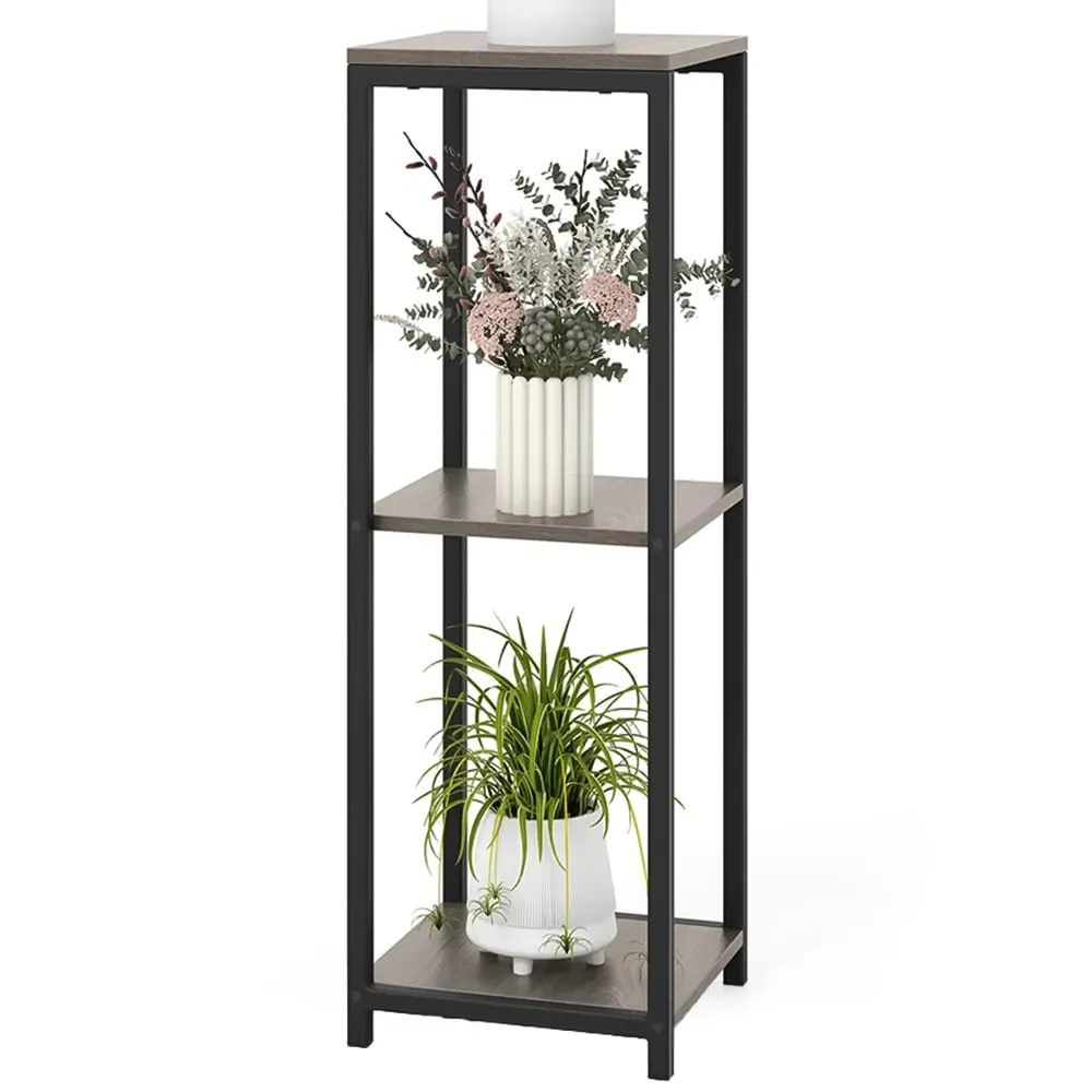 3-Shelf Corner Plant Stand - Grey, Metal