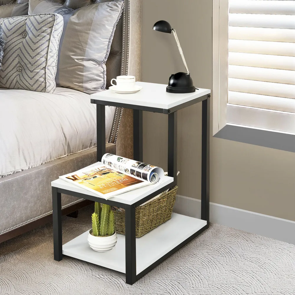 3 Shelf End Table - White