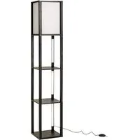 3 Shelf Floor Lamp with LED Strips - Black