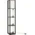 3 Shelf Floor Lamp with LED Strips - Black