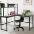 3 Shelf L-Shaped Corner Computer Desk - Black