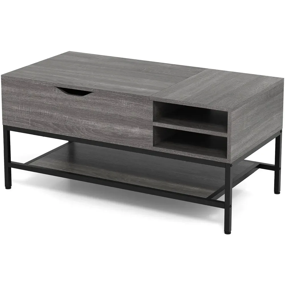 3 Shelf Lift Up Top Coffee Table - Grey