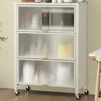 3 Shelf Mobile Kitchen Rack - White