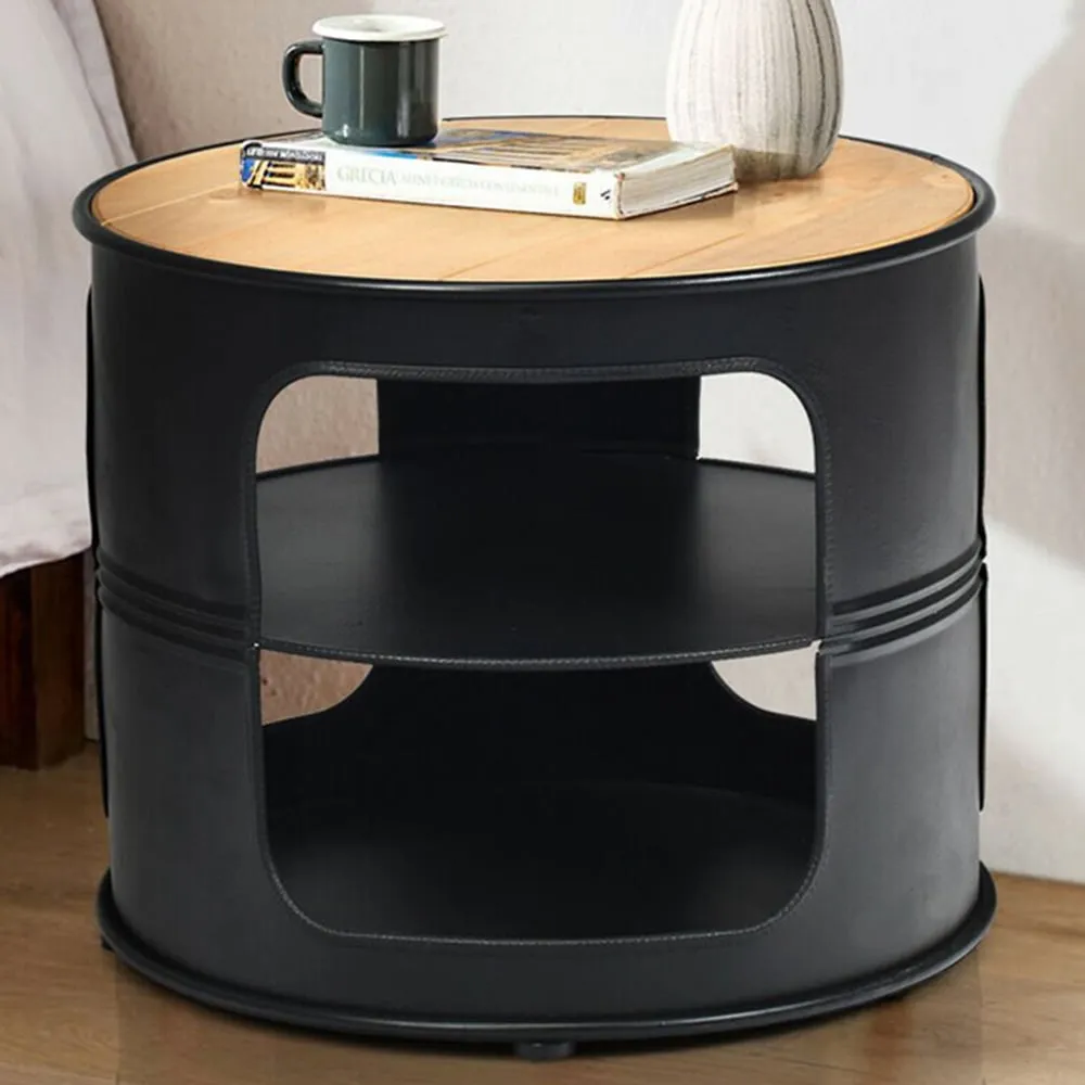 3 Shelf Round End Table - Beige image