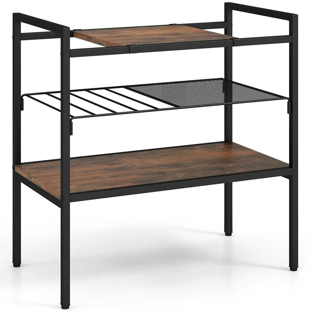 3 Shelf Side Table with Removable Mesh - Brown
