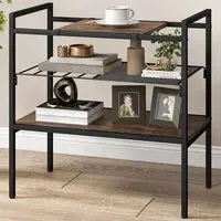3 Shelf Side Table with Removable Mesh - Brown